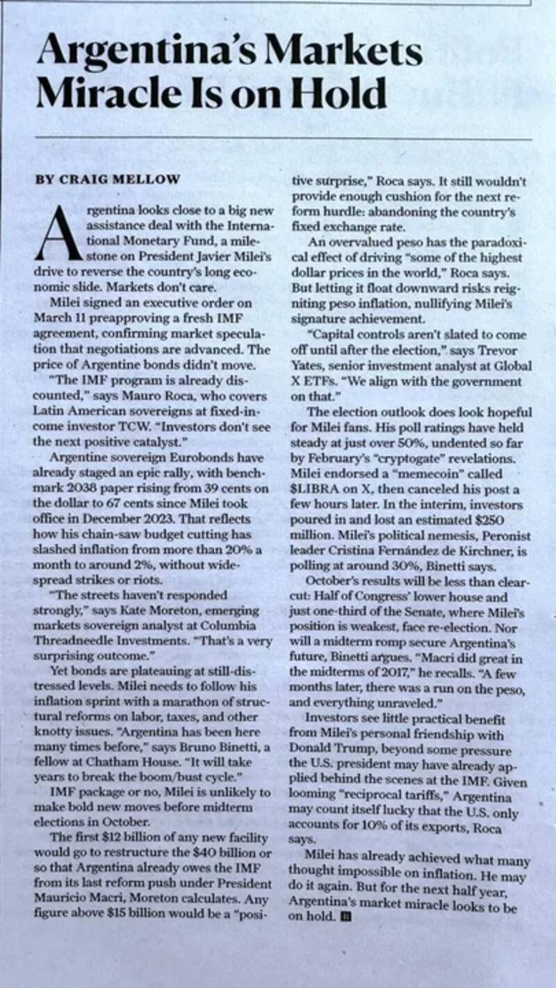 Artículo publicado por The Wall Street Journal este domingo