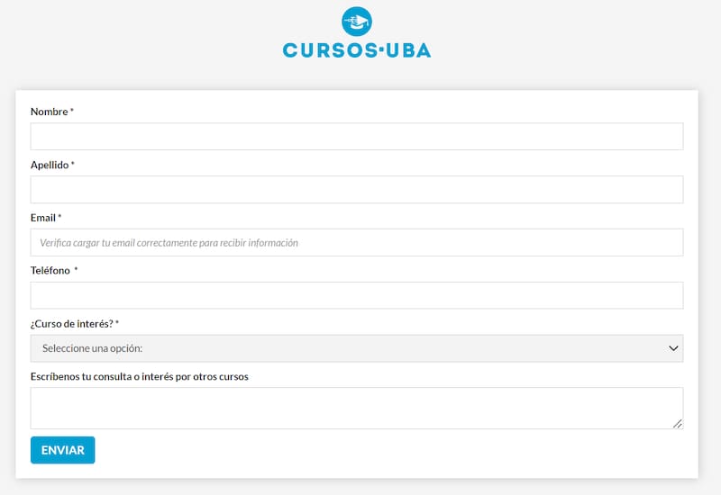 Para solicitar más información, se deberá completar el formulario de la página oficial.