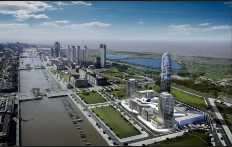 En ocho años, así se verá Madero Harbour, con un shopping a cielo abierto en el centro del complejo