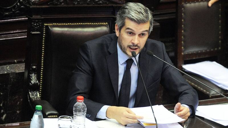 Marcos Peña en uno de sus informes mensuales frente al Congreso