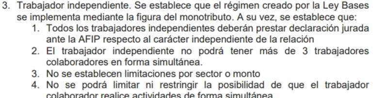 Fragmento del documento distribuido por el Gobierno para dar a conocer el alcance de las reformas