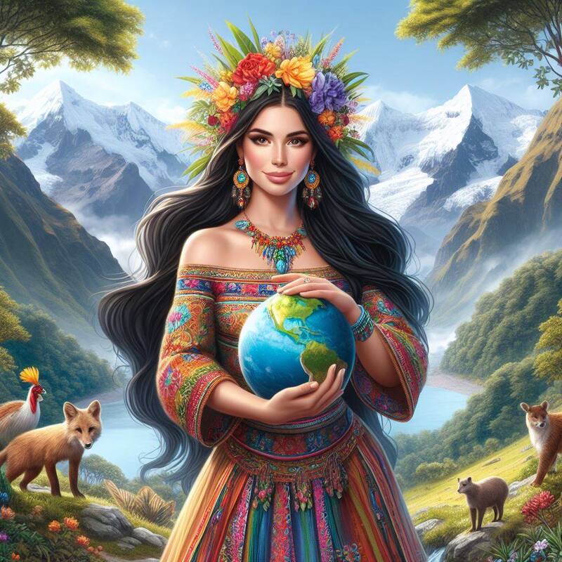 Humanización de la Pachamama. Fuente: Bing AI.