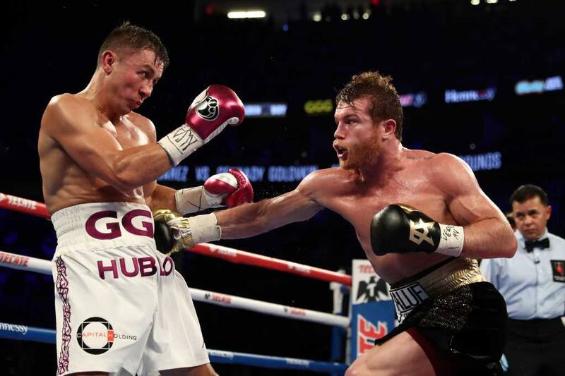 Gennady Golovkin y Canelo Alvarez en la revancha de 2018.