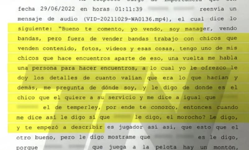 Los chats de Marcelo Corazza. Gentileza: TN.