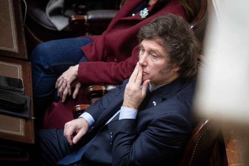 Javier Milei en el Congreso la semana pasada. (Télam)