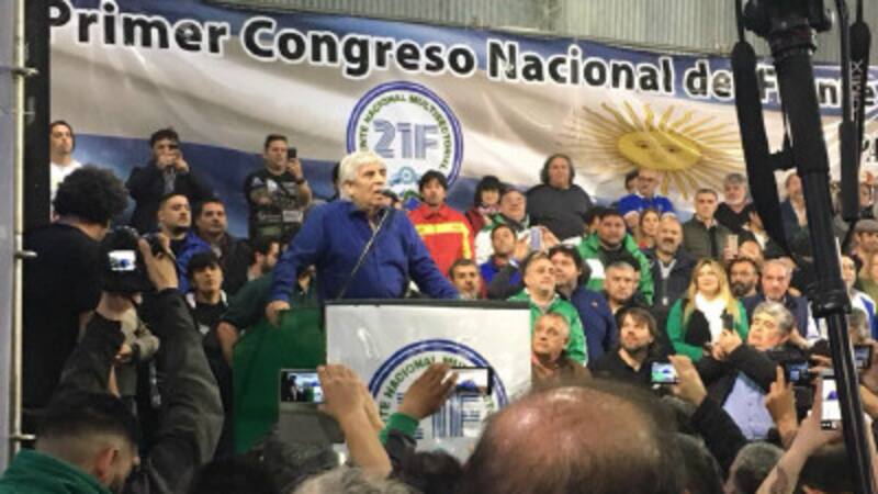 Moyano, al cerrar el acto de la Multisectorial 21F en Atlanta