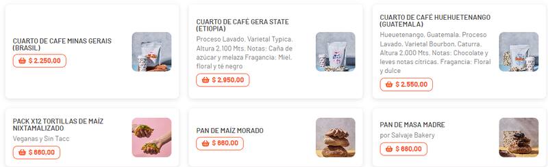 Barragán también tiene una sección de Mercadito para comprar en la tienda.