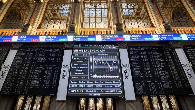 El cierre de jornada de la bolsa de España.