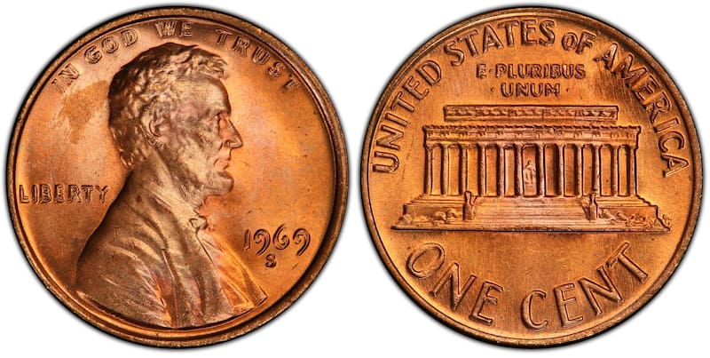 Imagen del icónico centavo "1969-S Doubled Die Obverse" que puede valer USD 40.000. Foto: PCGS.