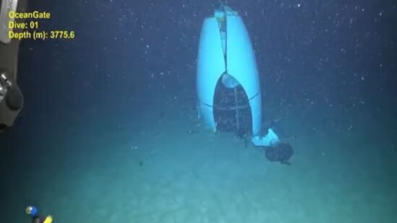 Nuevas imágenes del submarino Titan. Fuente: Guardia Costera de Estados Unidos.