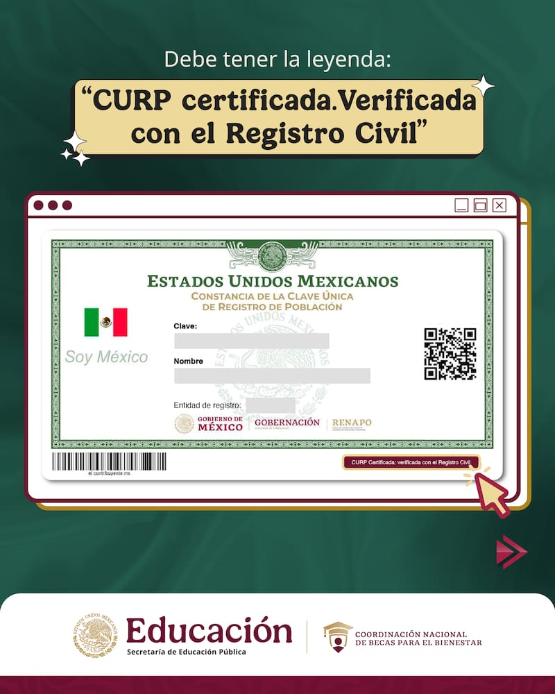 CURP certificada. Fuente: Gobierno de México.