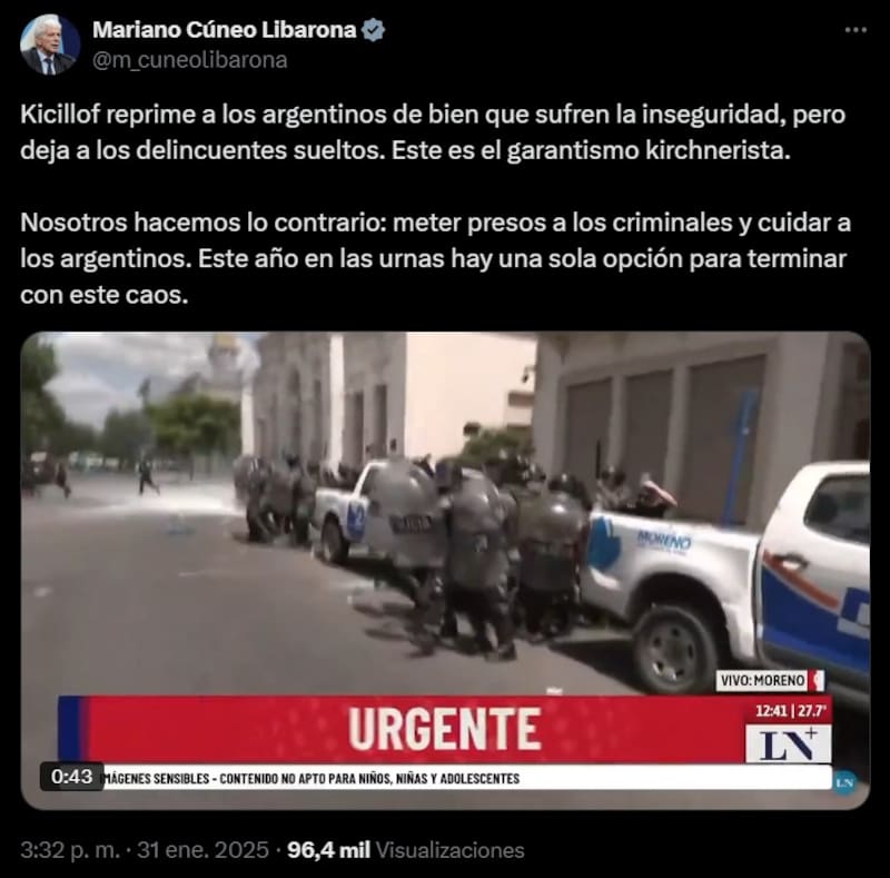 El duro mensaje de Libarona contra el gobierno bonaerense