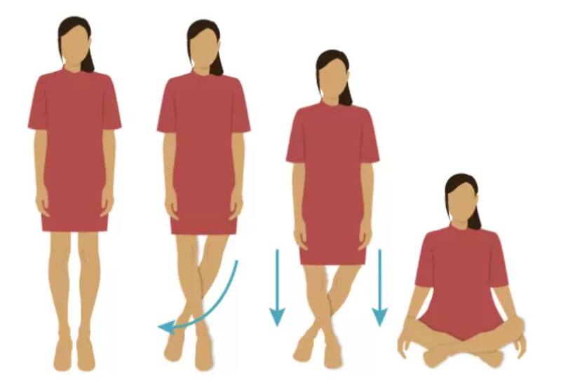 Un ejemplo del ejercicio de "sentarse y pararse". Fuente: Archivo.