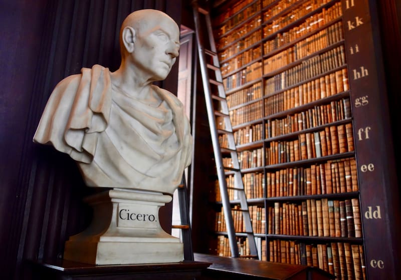 Busto de Cicerón en la biblioteca de Trinity College en Dublín, Irlanda. (Imagen: archivo)