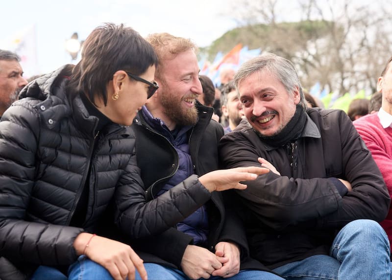 Máximo Kirchner en primera fila con Mayra Mendoza (Quilmes) y Federico Otermín (Lomas de Zamora)