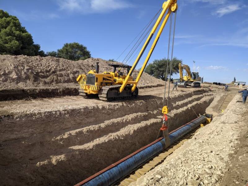 Avanza la construcción del gasoducto Néstor Kirchner de Vaca Muerta