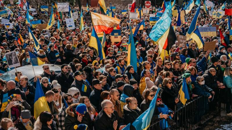 Marchas en Chicago a favor del cese de la guerra entre Rusia y Ucrania