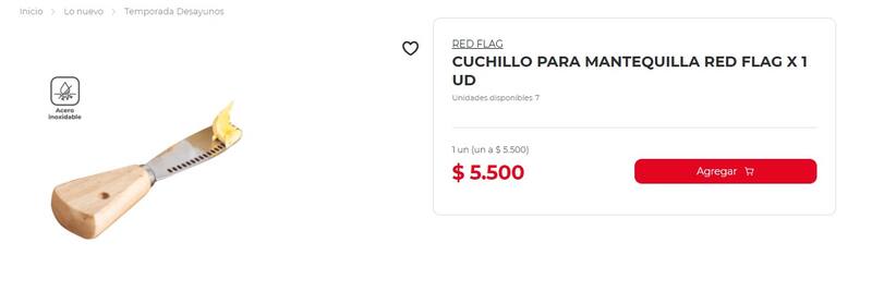 Tiendas D1 vende un cuchillo para mantequilla multifuncional.