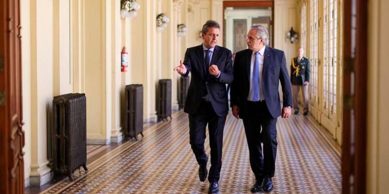Sergio Massa y Alberto Fernández en la Casa Rosada