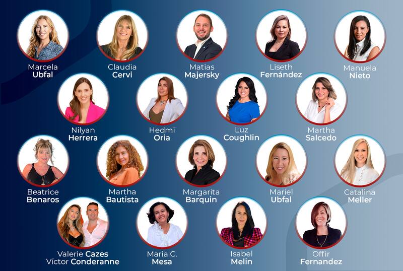 La lista de los realtors del Miami Real Estate Tour.