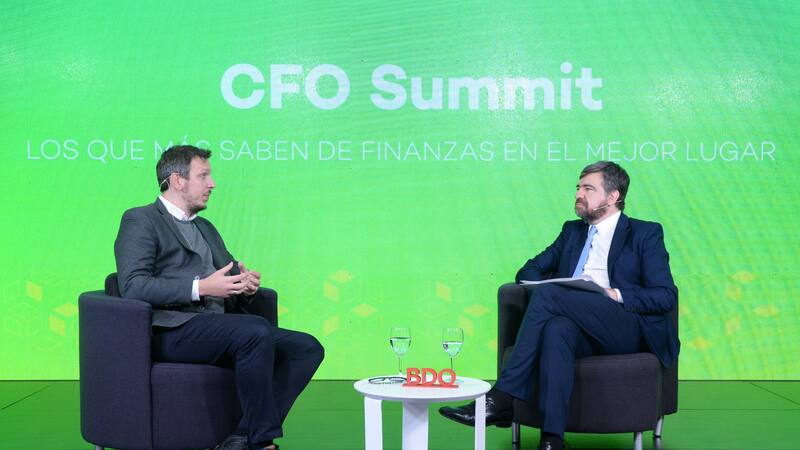 Juan Cuattromo, presidente del Banco Provincia, con Hernán de Goñi