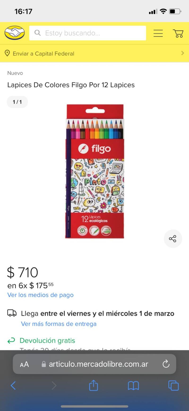 La caja de lápices que tres años y medio atrás se vendía a $ 79 hoy se vende a $ 710