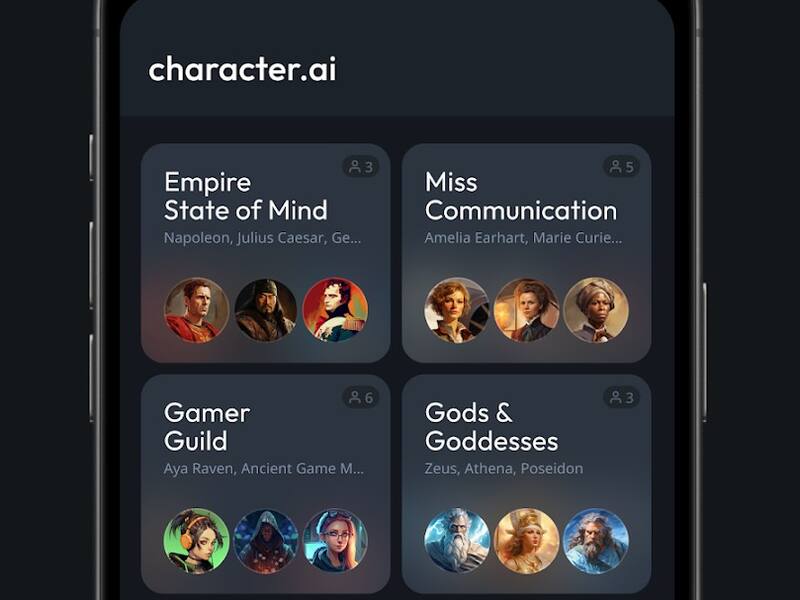 Character AI, la mejor app de inteligencia artificial en la Play Store, según Google.