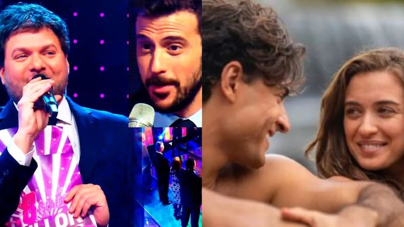 "Los 8 escalones", conducido por Guido Kaczka, quedó en segundo lugar en la franja de las 22:10, superado por "Génesis". (Fotos: Youtube eltrece / captura Telefé).,