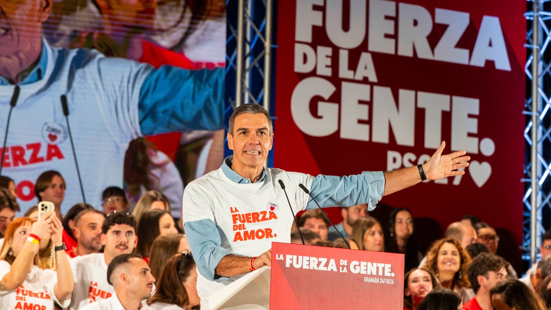 Pedro Sánchez protagonizó su segundo gran mitin de precampaña en Andalucía.