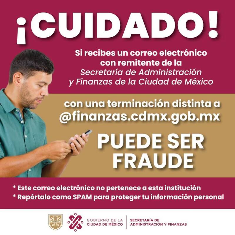 Advertencia de la nueva forma de estafar a conductores en CDMX. Fuente: Gobierno de la Ciudad de México.