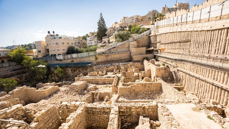 Sitio arqueológico de la antigua ciudad de David, en Jerusalén.