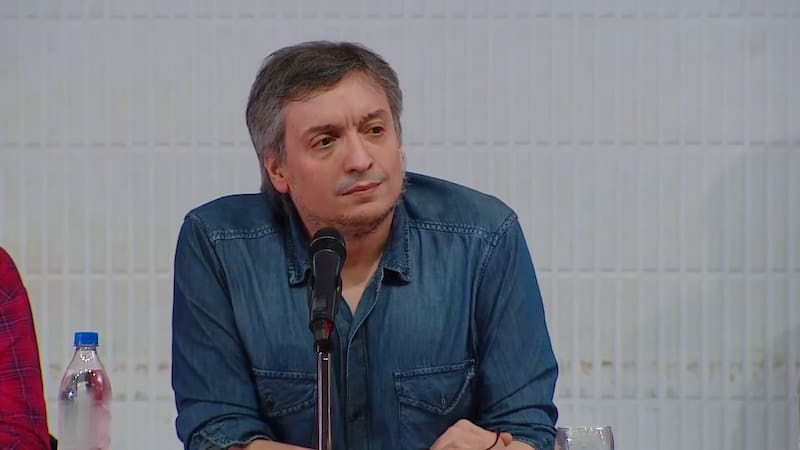El diputado Máximo Kirchner durante un acto del Frente de Todos.