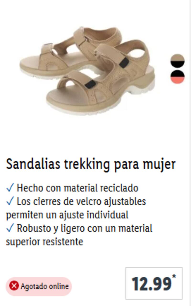 Las sandalias de Lidl que causan furor ya están agotas online. Foto: Captura de pantalla Lidl.