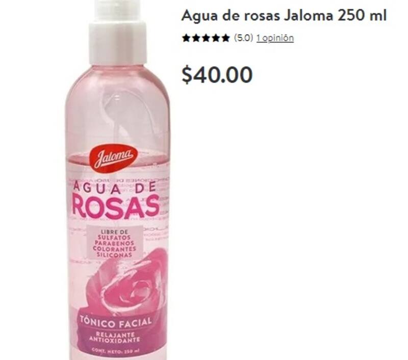 El spray con agua de rosas de Walmart es una opción económica para quienes buscan combatir arrugas y signos de envejecimiento.Foto: walmart.com.mx