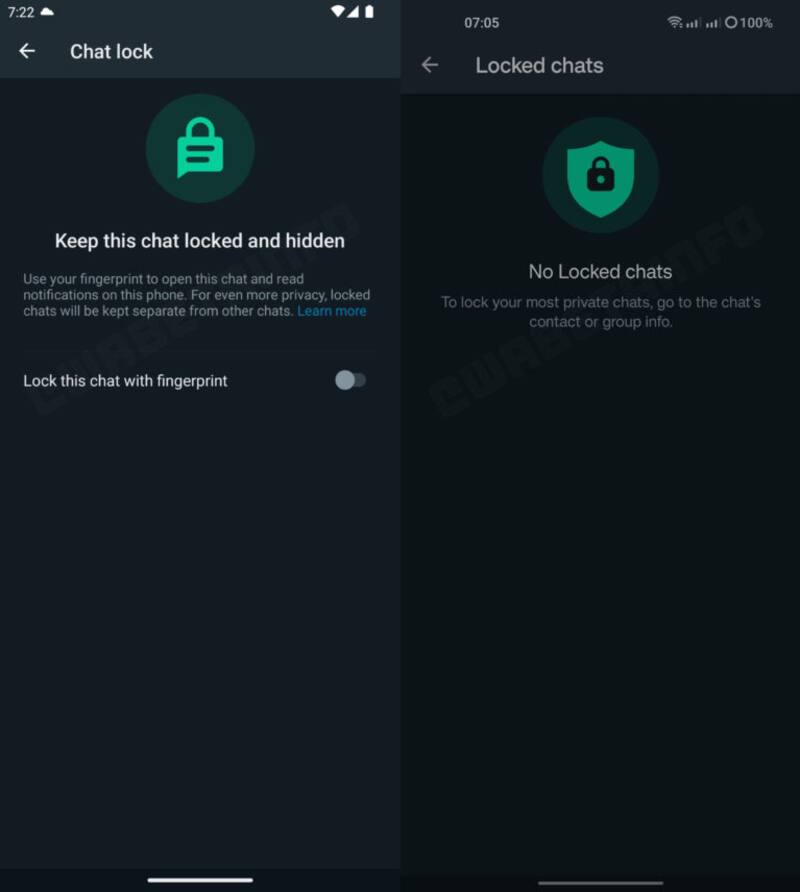 WhatsApp prepara su nueva función de chats ocultos (foto:WABetaInfo).