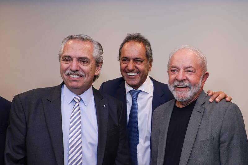 Alberto Fernández, Scioli y Lula da Silva, en Brasilia
