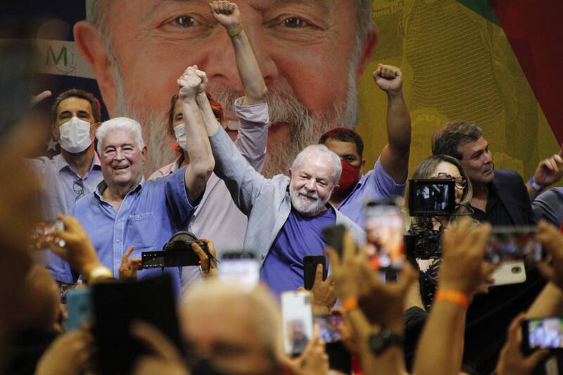 Lula Da Silva en campaña, candidato a quedarse con la segunda vuelta en las elecciones 2022 en Brasil