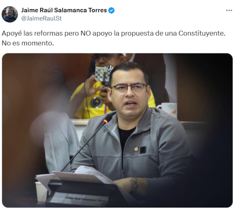 Declaraciones en redes sociales de Jaime Raúl Salamanca Torres (Fuente: @JaimeRaulSt).