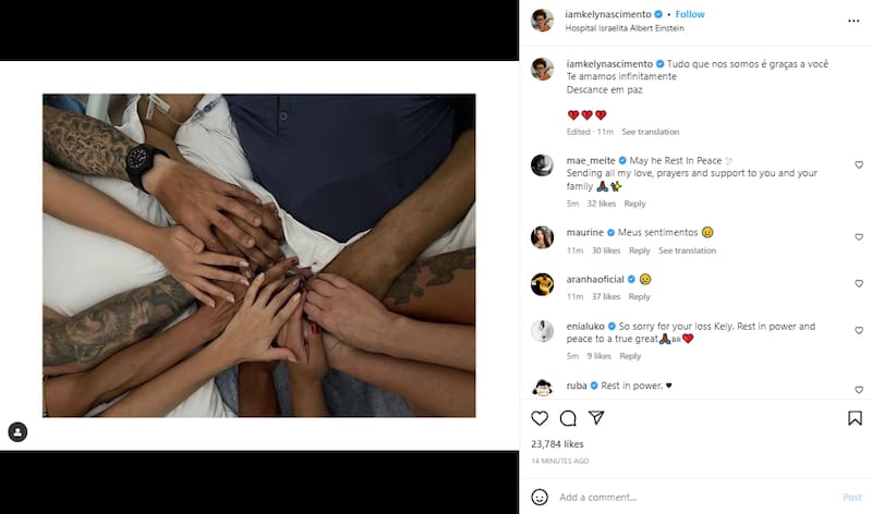 El anuncio de la muerte de Pelé hecho por su hija, Kely Nascimento. (Captura)