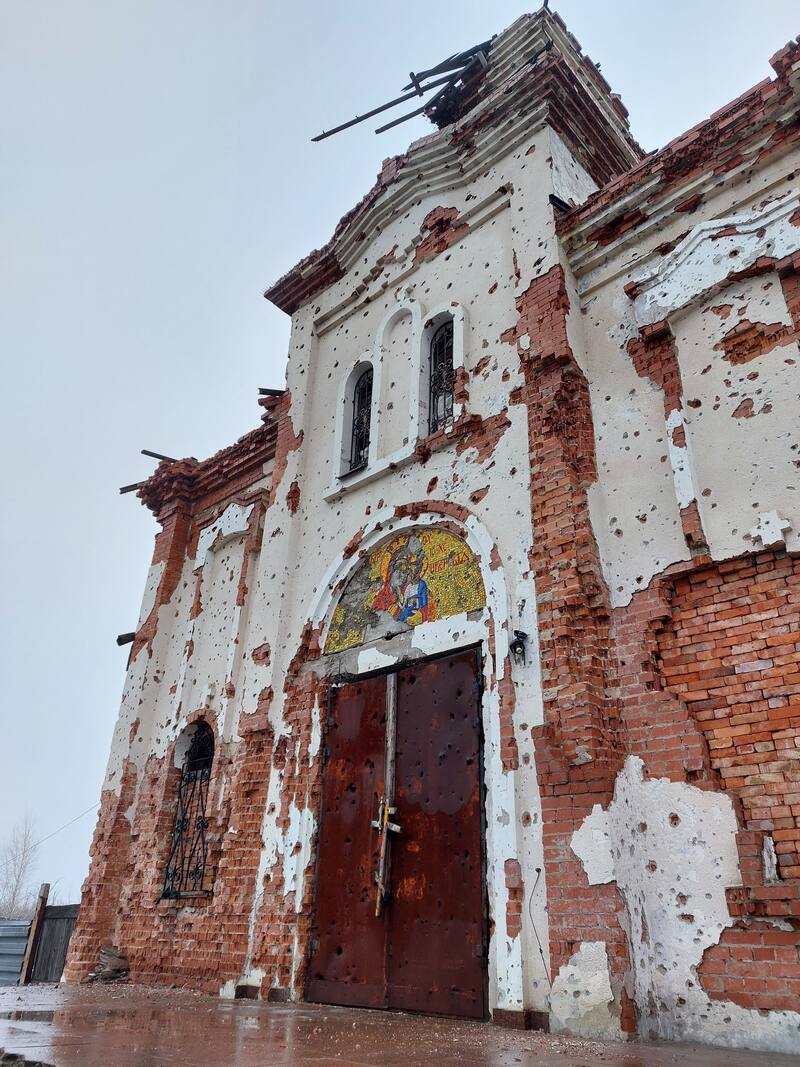 Iglesia del monasterio de Iversky, cerca del aeropuerto de Donetsk, destruida por los bombardeos en 2014