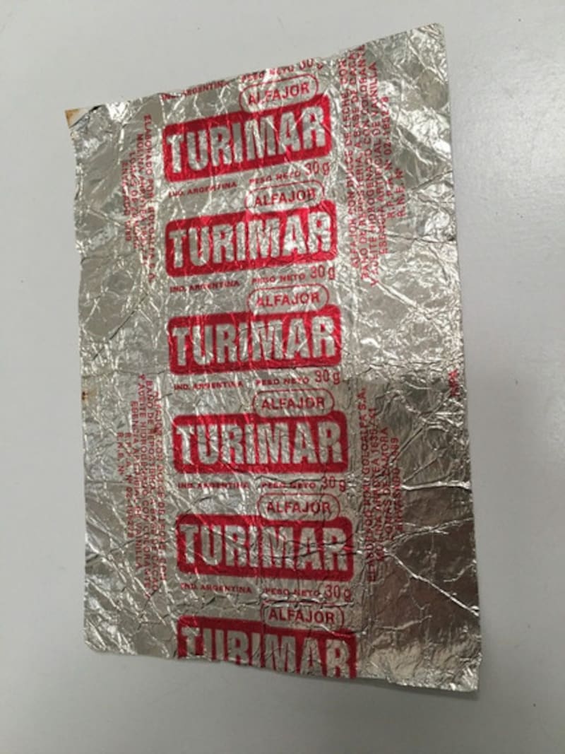 Antes el alfajor Turimar tenía un envoltorio plegable, parecido al Havanna.