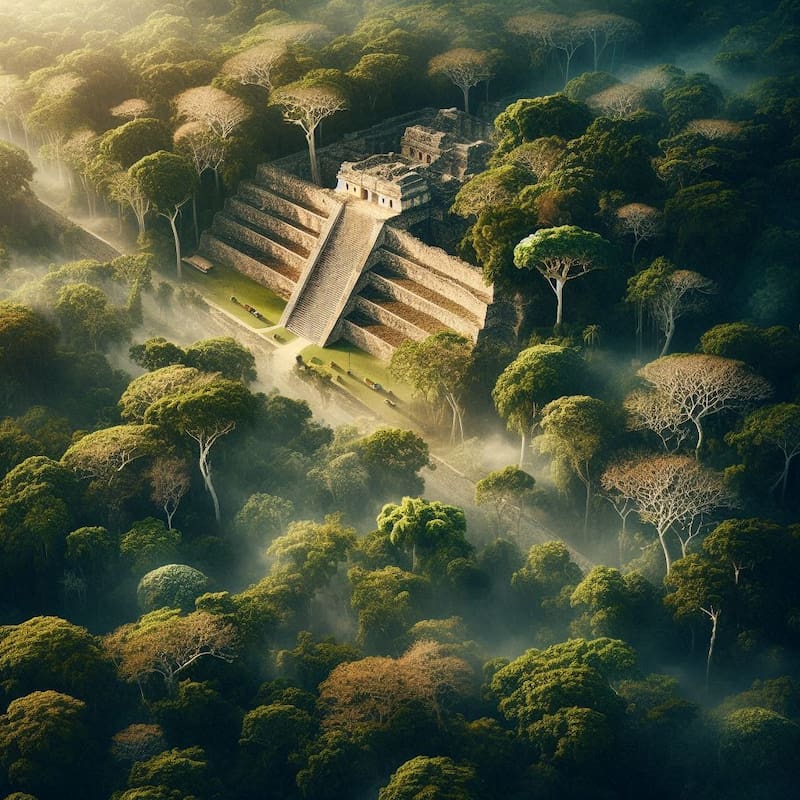 Murallas mayas. Fuente: Bing AI.