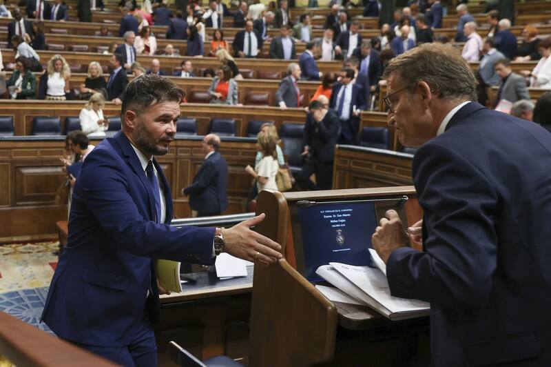 El elogio a Rufián del PP que podría traerle problemas al dirigente de ERC. Imagen: EFE.