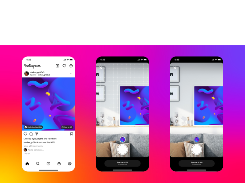 Los NFTs se podrán ver con herramientas de Realidad Aumentada (AR).
