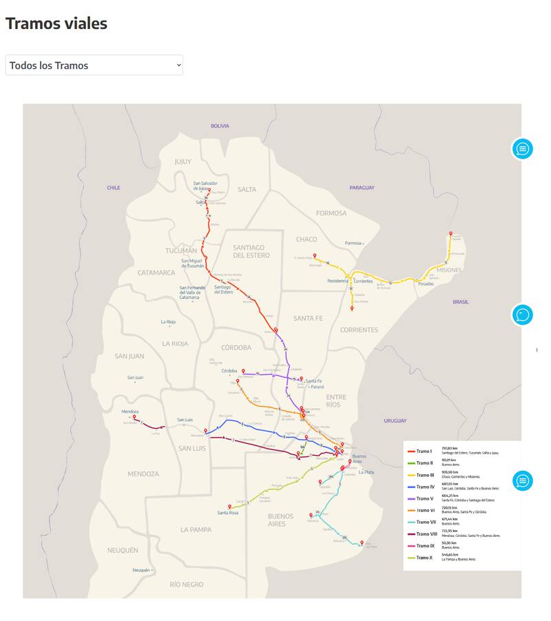 Tramos viales