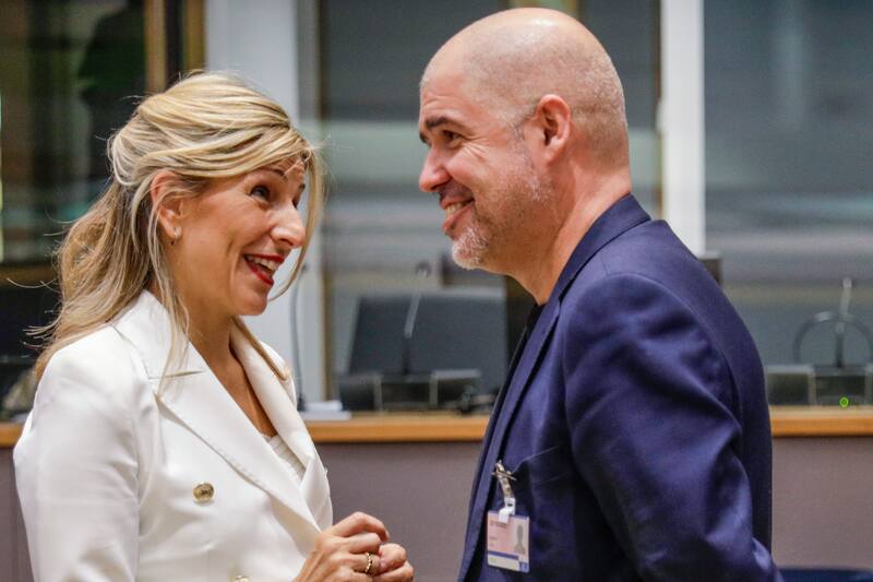 Yolanda Díaz y Unai Sordo. Fuente: EFE