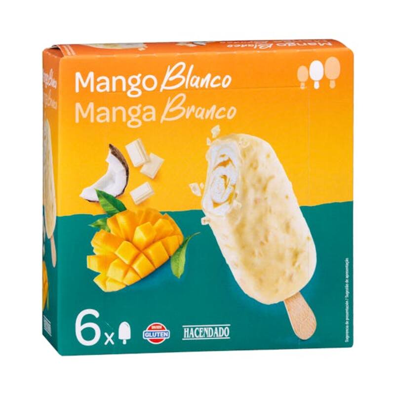 El helado mango blanco mezcla esta fruta tropical con maracuyá (Fuente: Mercadona)