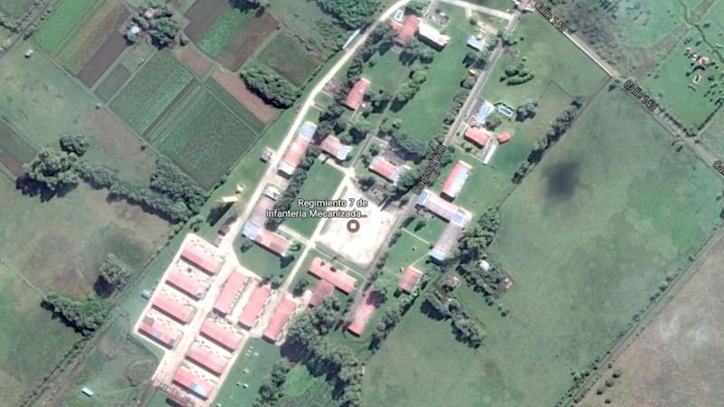Imagen aérea del Regimiento 7 de La Plata (Google Maps)