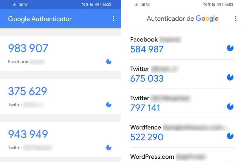 Así luce la aplicación Google Authenticator.