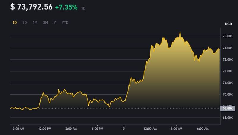 El precio de Bitcoin se disparó tras conocerse la ventaja de Trump sobre Kamala Harris en las elecciones.